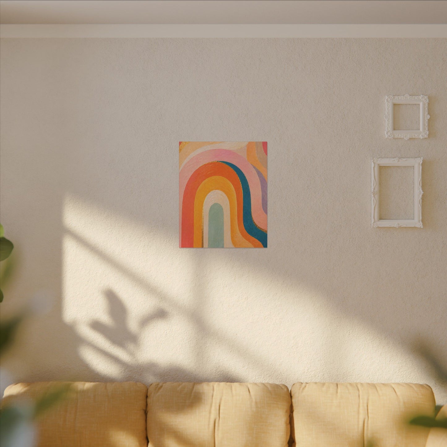 Retro Rainbow Arched Matte Canvas — Stretched Wall Art