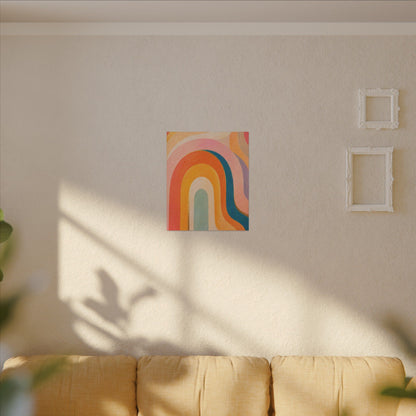Retro Rainbow Arched Matte Canvas — Stretched Wall Art