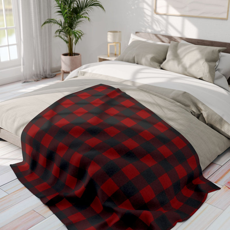 Red and Black Plaid Arctic Fleece Blanket