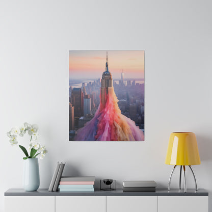 Pastel Empire State Matte Canvas, Stretched