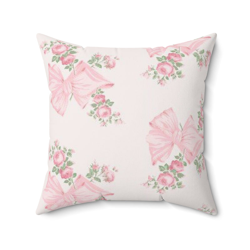 Rosa Beaux Pink Spun Polyester Square Pillow