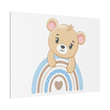 Blue Rainbow Bear Matte Canvas, Stretched