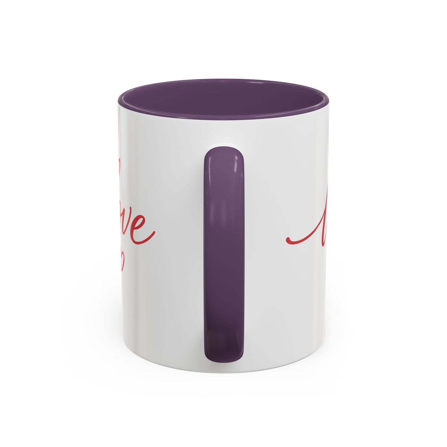 Love Script Accent Coffee Mug – Romantic Heart 11/15oz