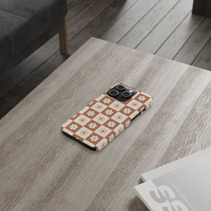 Autumn Checkered Floral Slim iPhone Case