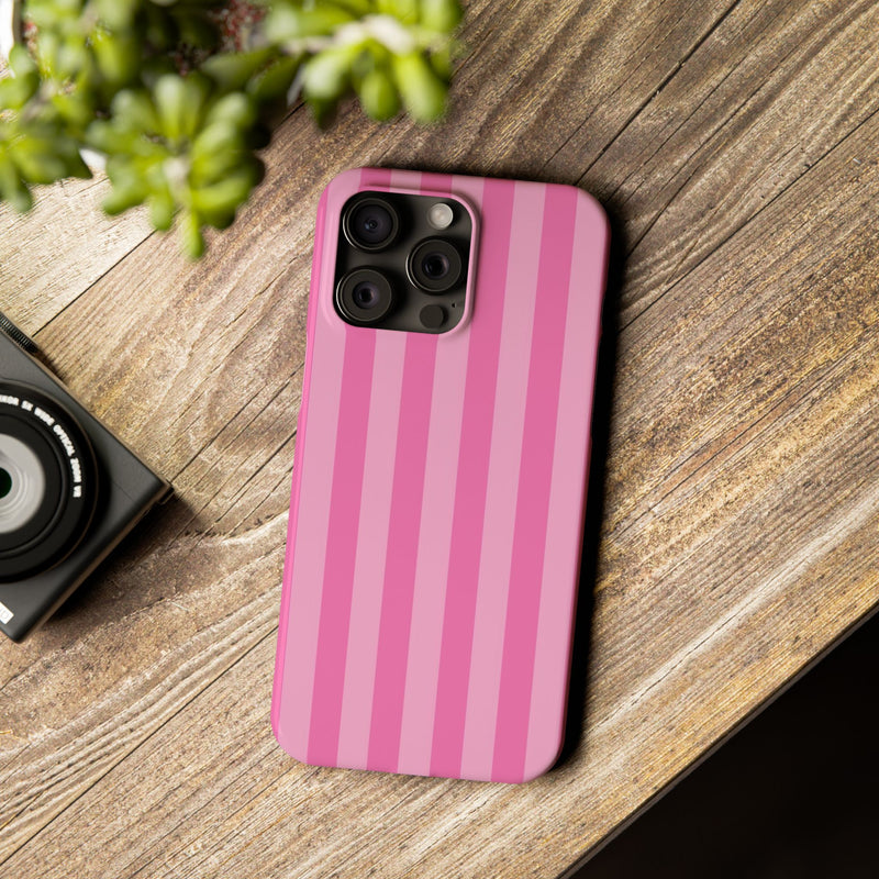 Pink Striped Slim iPhone Case