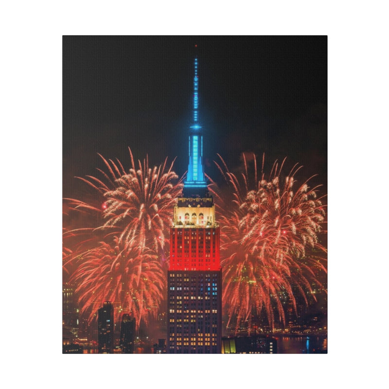 Fireworks in NYC Matte Canvas, Stretched