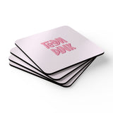 Team Pink Gender Reveal Corkwood Coaster Set