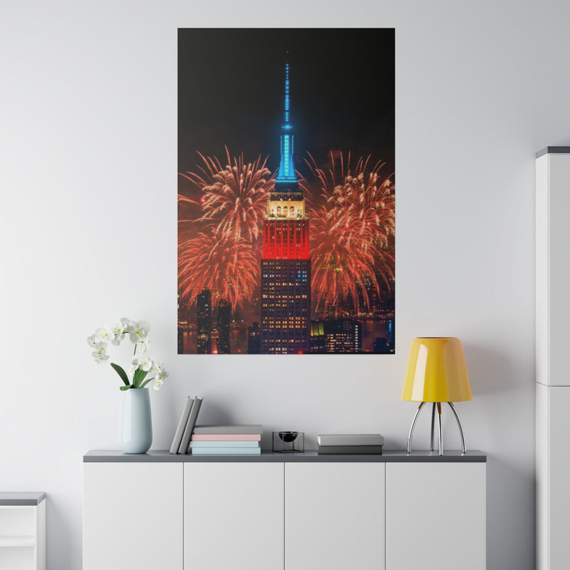 Fireworks in NYC Matte Canvas, Stretched