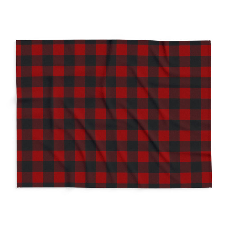 Red and Black Plaid Arctic Fleece Blanket