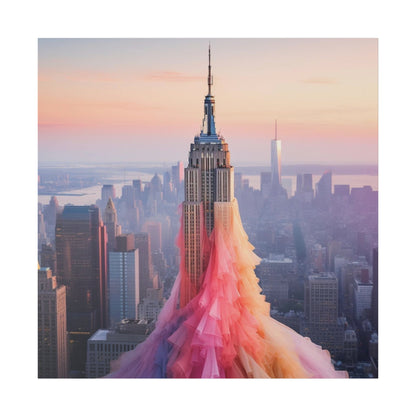 Pastel Empire State Matte Canvas, Stretched