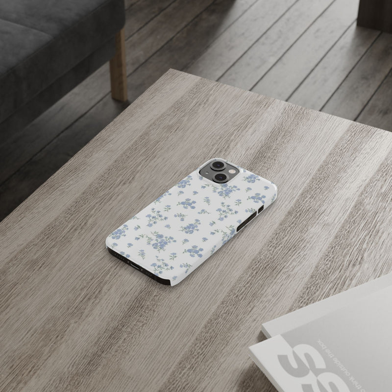 Blue Petals Slim iPhone Case