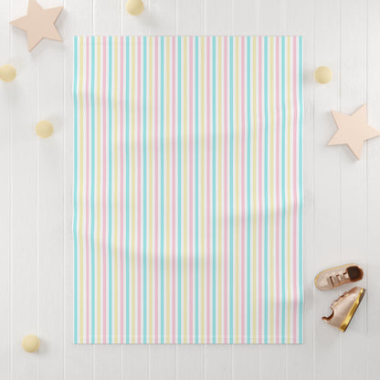 Cotton Candy Rainbow Soft Fleece Baby Blanket