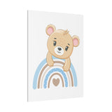 Blue Rainbow Bear Matte Canvas, Stretched