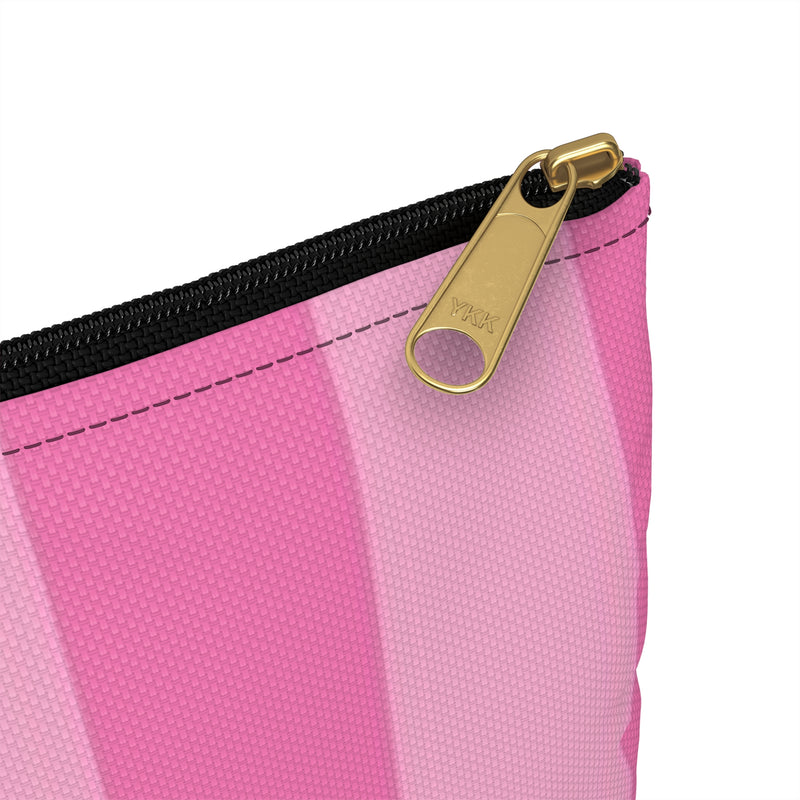 Pink Striped Accessory Pouch