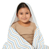 Blue Gold Zig-Zag Youth Hooded Towel