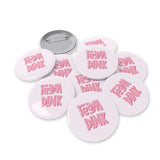 Team Pink Gender Reveal Round Pins, 10 pcs