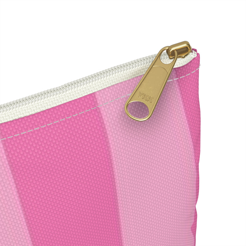 Pink Striped Accessory Pouch