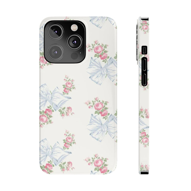 Rosa Beaux Blue Slim iPhone Case