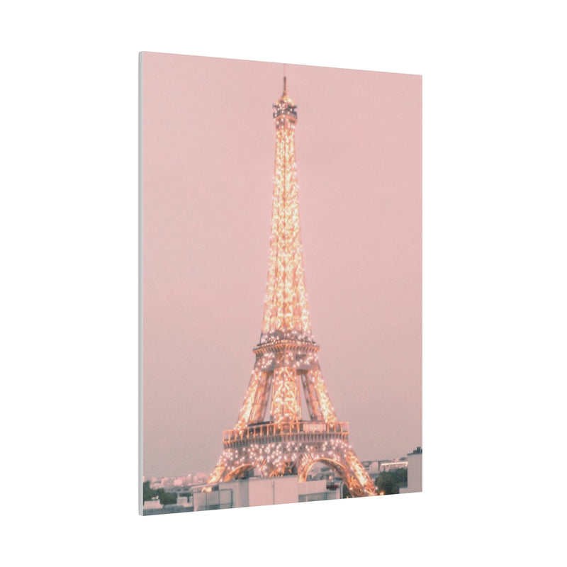 Sunset Paris Eiffel Tower Matte Canvas, Stretched