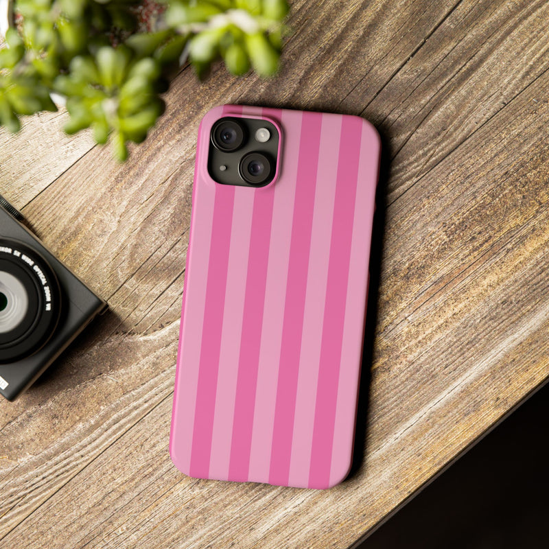 Pink Striped Slim iPhone Case