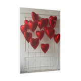 Red Heart Balloons Matte Canvas, Stretched