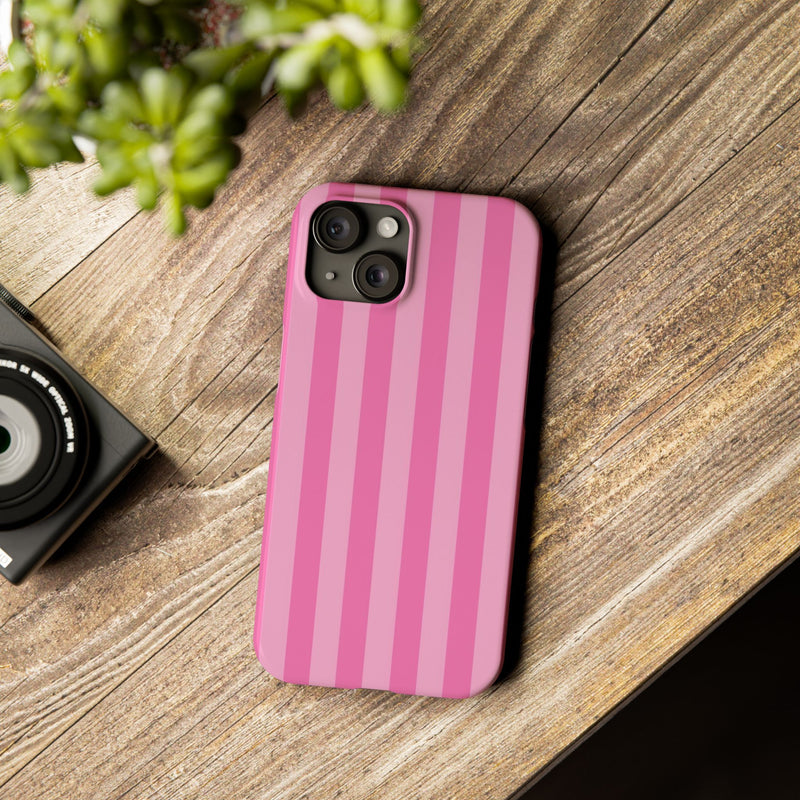 Pink Striped Slim iPhone Case