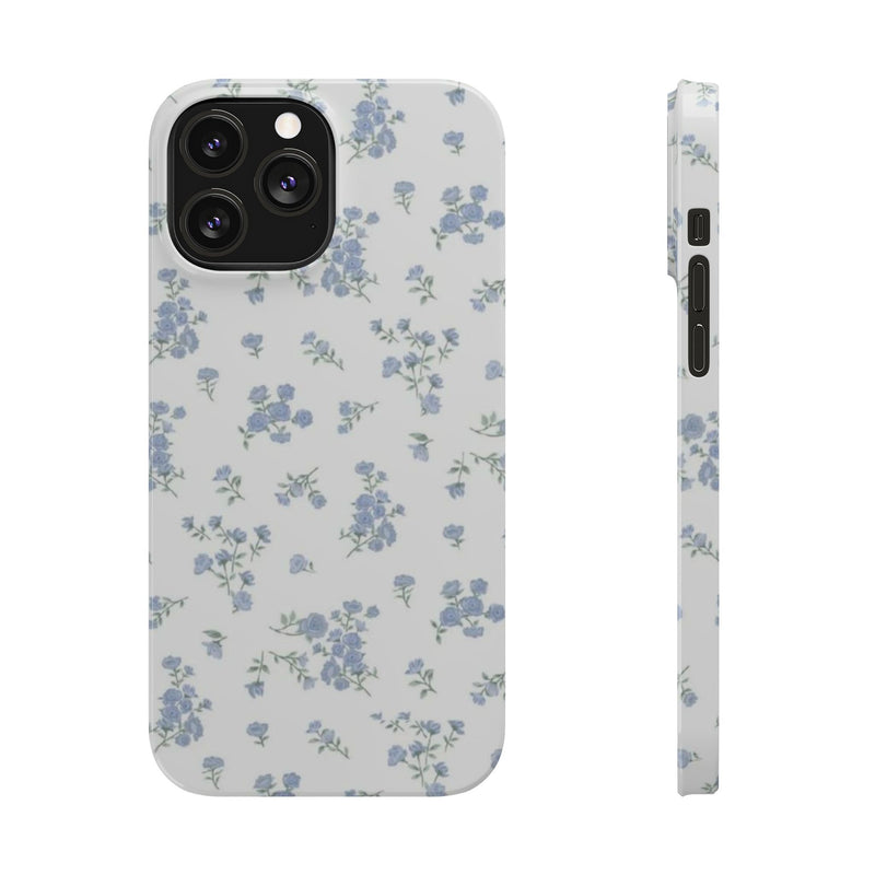 Blue Petals Slim iPhone Case