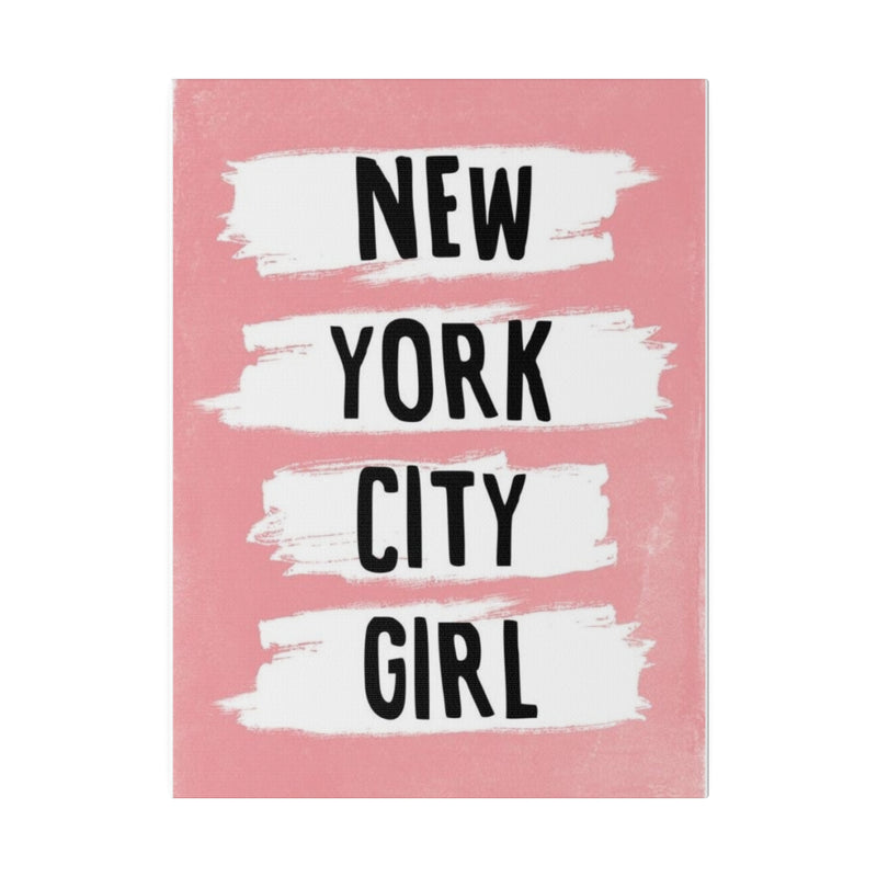 Pink NYC Girl Matte Canvas, Stretched