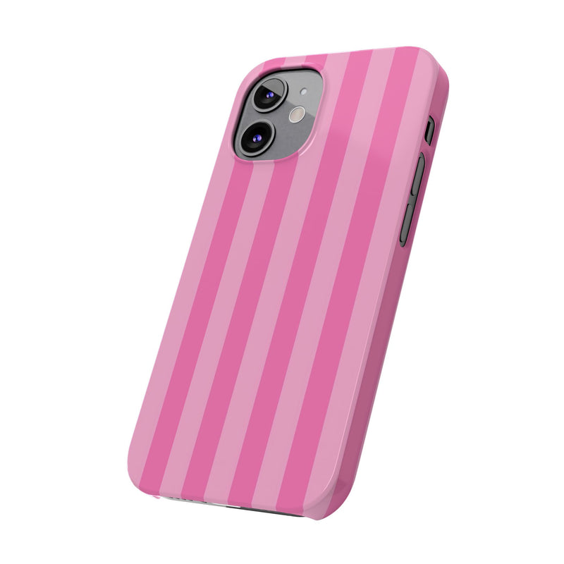 Pink Striped Slim iPhone Case