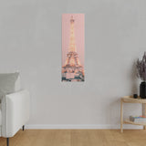 Sunset Paris Eiffel Tower Matte Canvas, Stretched