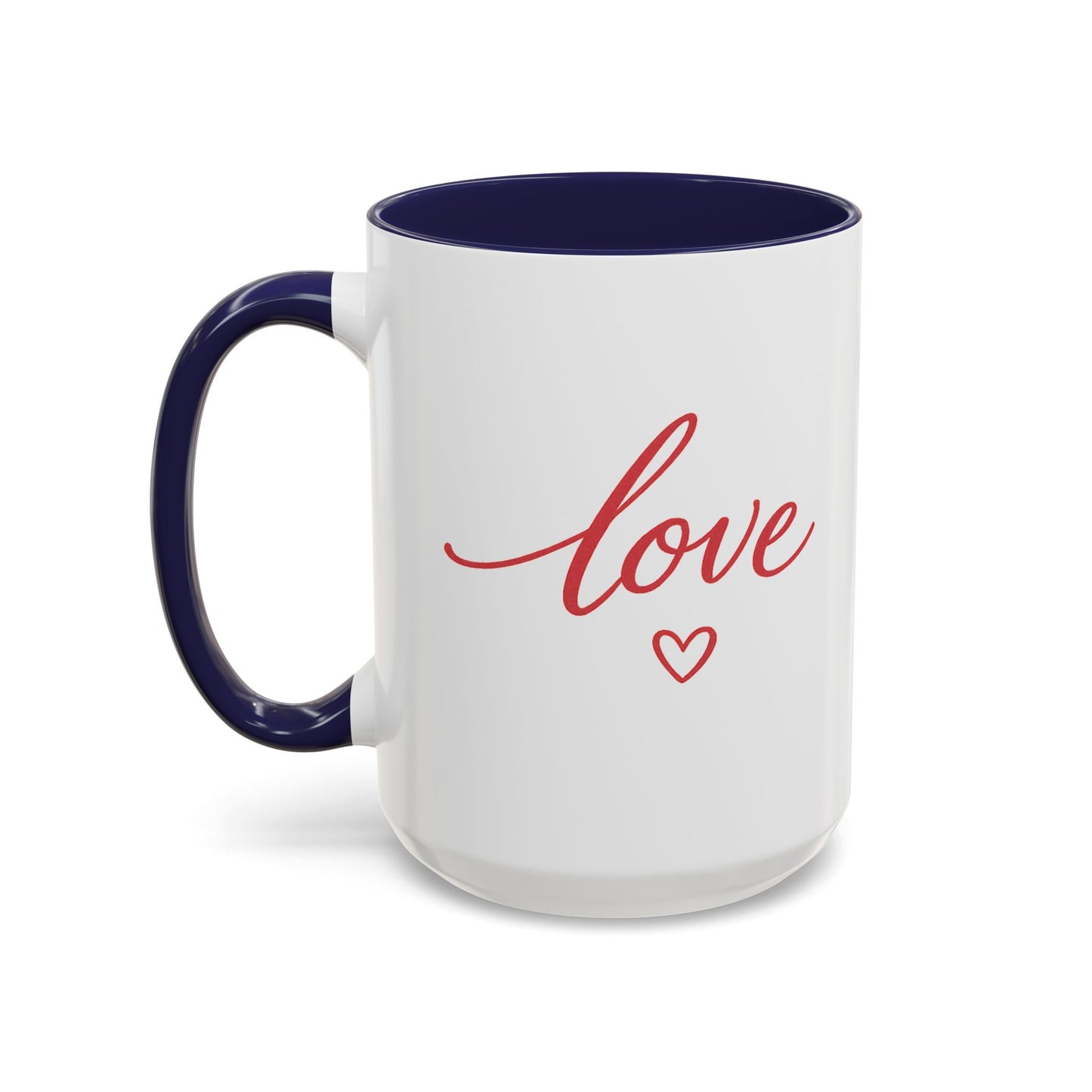 Love Script Accent Coffee Mug – Romantic Heart 11/15oz