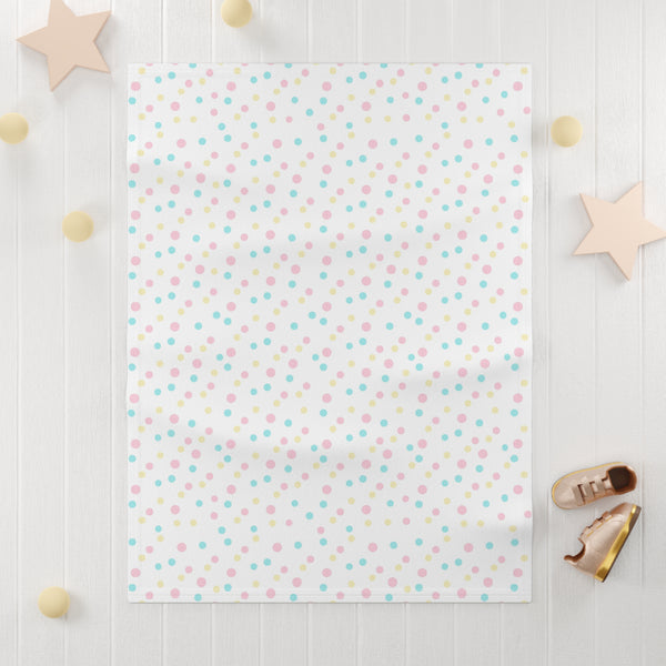 Multicolor Polka Dot Soft Fleece Baby Blanket