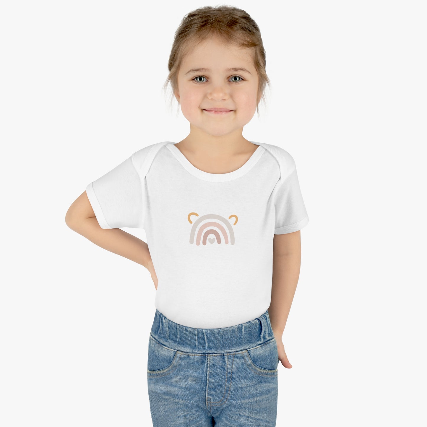 Rainbow Heart Baby Bodysuit