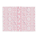 Pink Tribal Reindeer Arctic Fleece Blanket