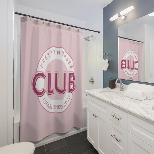 Pretty Nurses Club Est Pink Shower Curtain