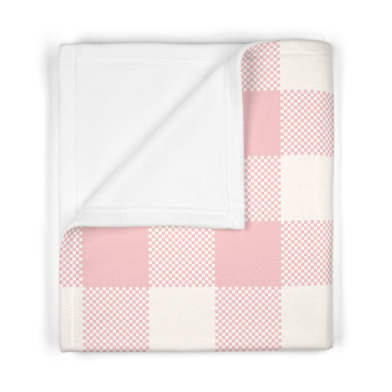 Pink Plaid Soft Fleece Baby Blanket