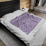 Love Lavender Flower Velveteen Plush Blanket