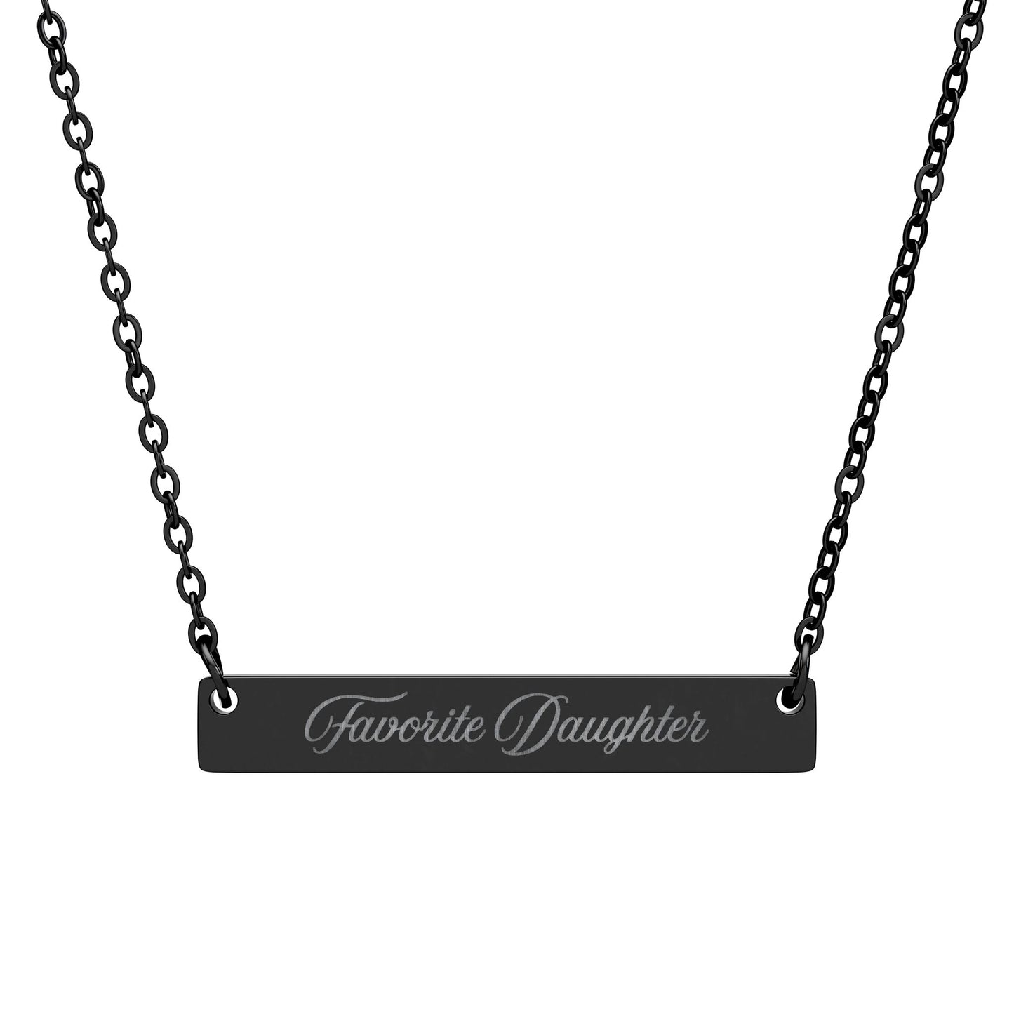 Favorite Daughter Personalized Engraved Horizontal Bar Necklace