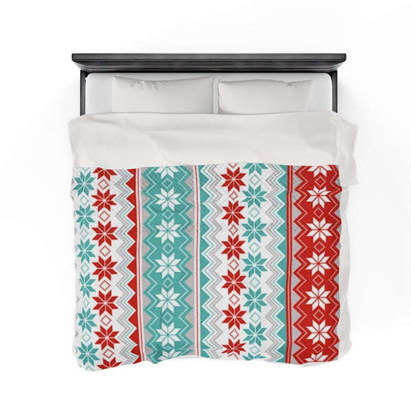 Christmas Flakes Velveteen Plush Blanket