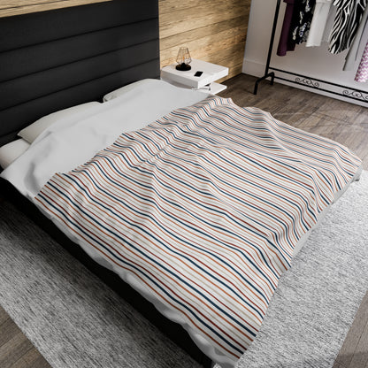 Boho Stripes Velveteen Plush Blanket