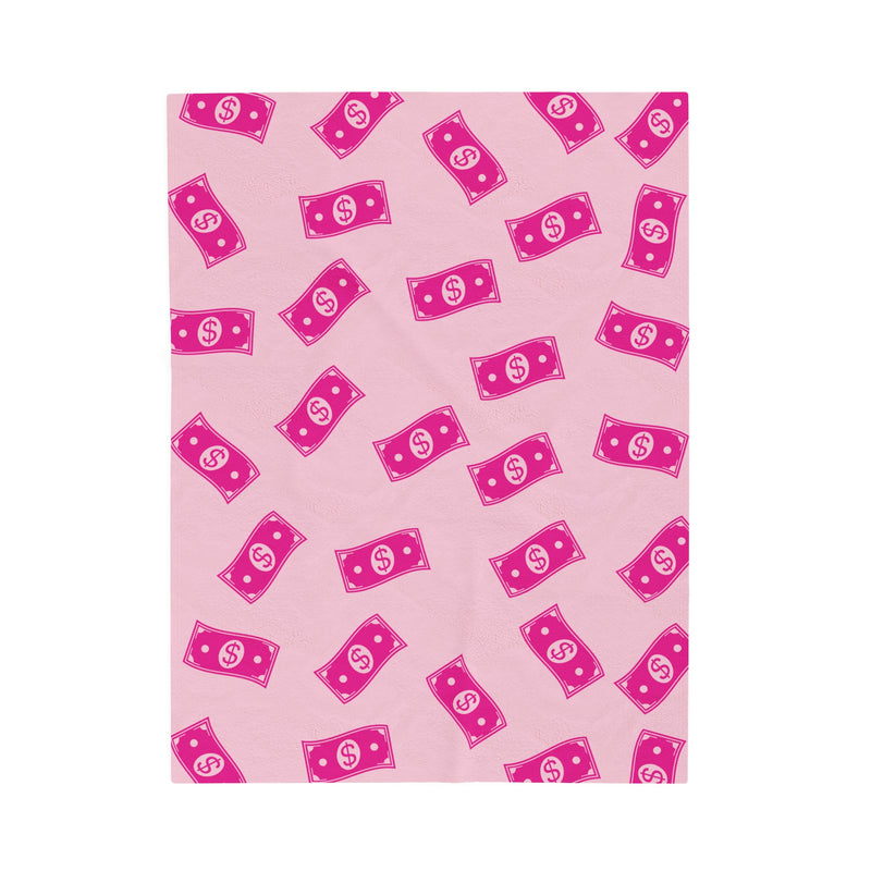 Pink Money Velveteen Plush Blanket