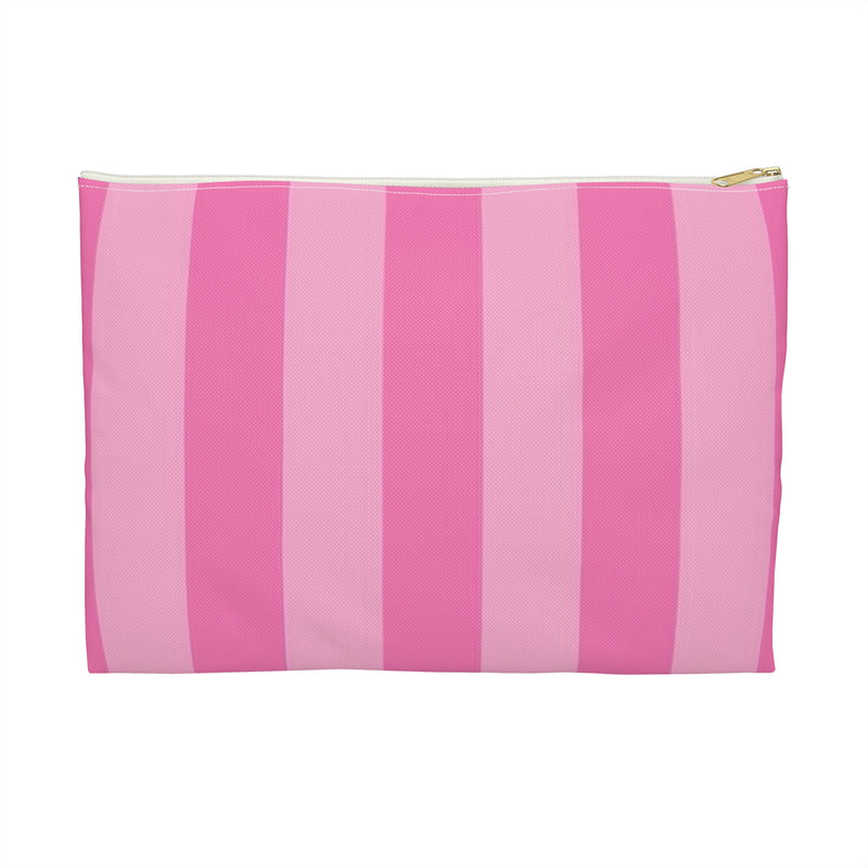 Pink Striped Accessory Pouch