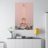 Sunset Paris Eiffel Tower Matte Canvas, Stretched