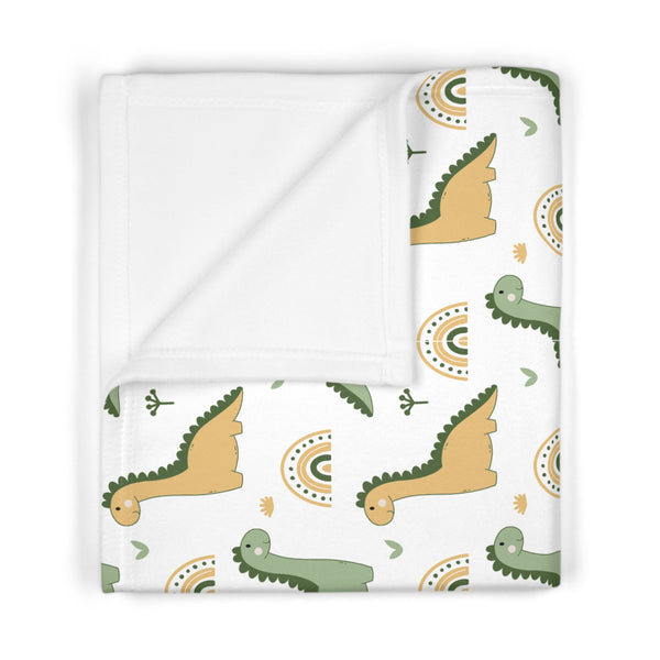 Dino Rainbow Soft Fleece Baby Blanket