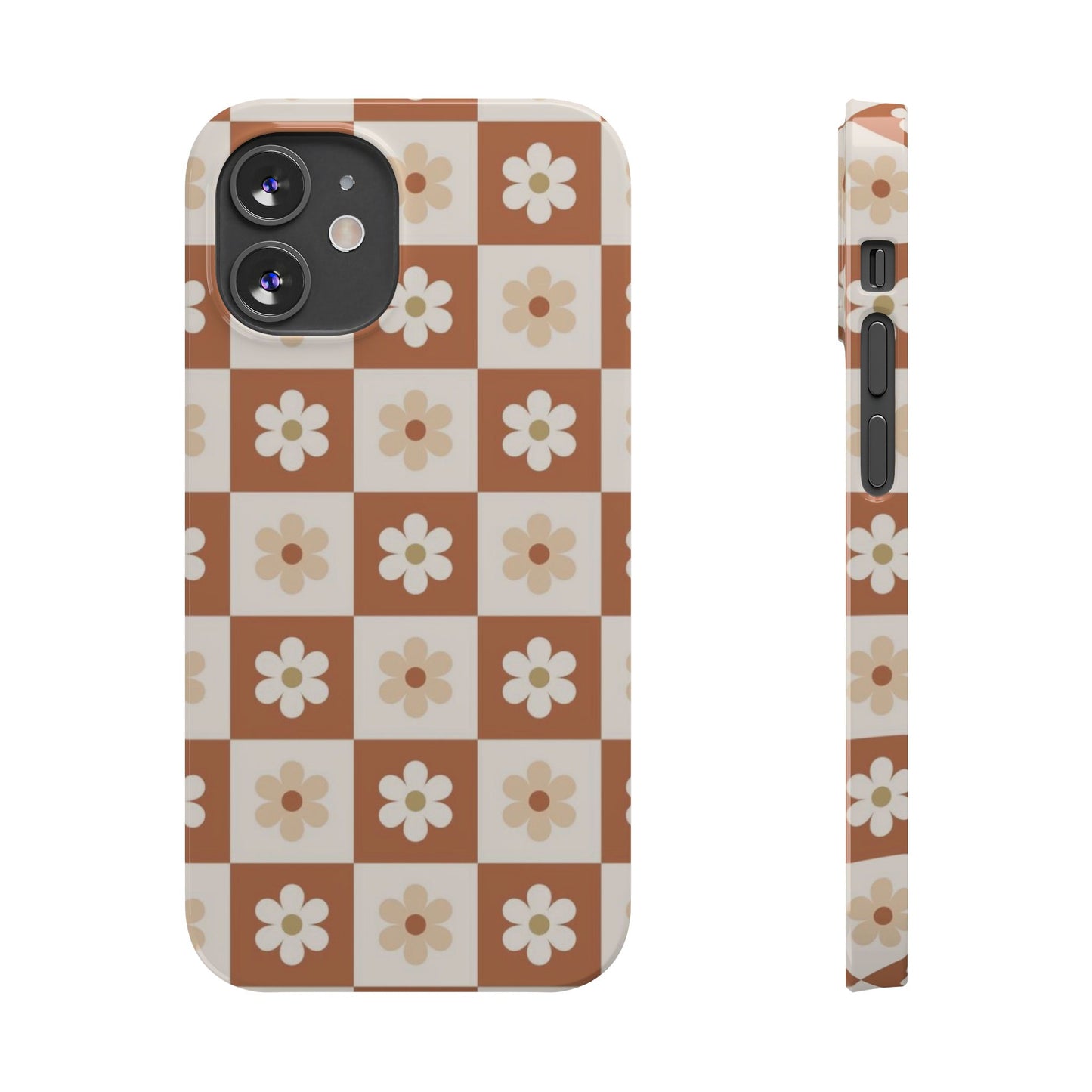 Autumn Checkered Floral Slim iPhone Case