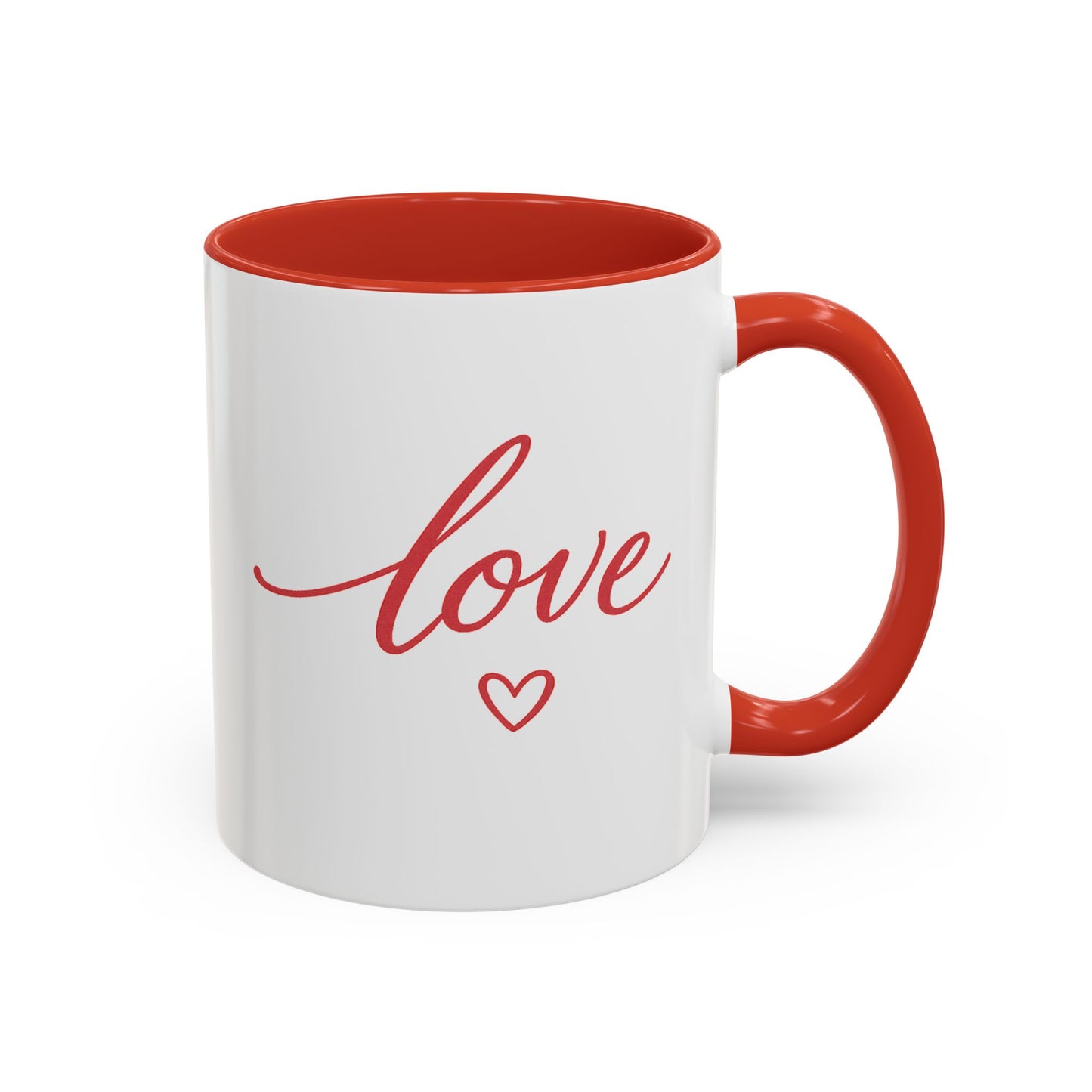 Love Script Accent Coffee Mug – Romantic Heart 11/15oz