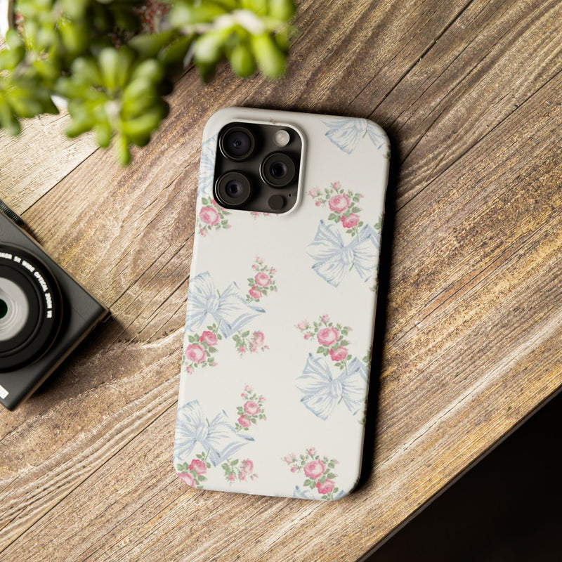 Rosa Beaux Blue Slim iPhone Case