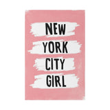 Pink NYC Girl Matte Canvas, Stretched