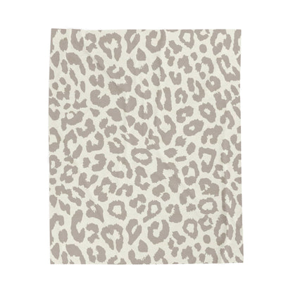 Beige Cheetah Print Velveteen Plush Blanket