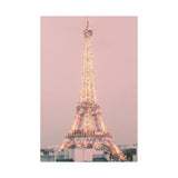 Sunset Paris Eiffel Tower Matte Canvas, Stretched